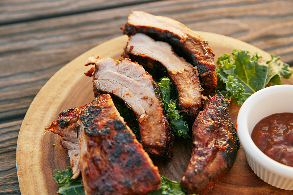 U.S.産ポークバックリブのグリル プルーンBBQソース